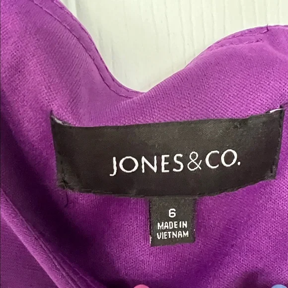 Jones & Co Sleeveless Purple Midi Dress with Rosette Accent - Picture 2 of 4